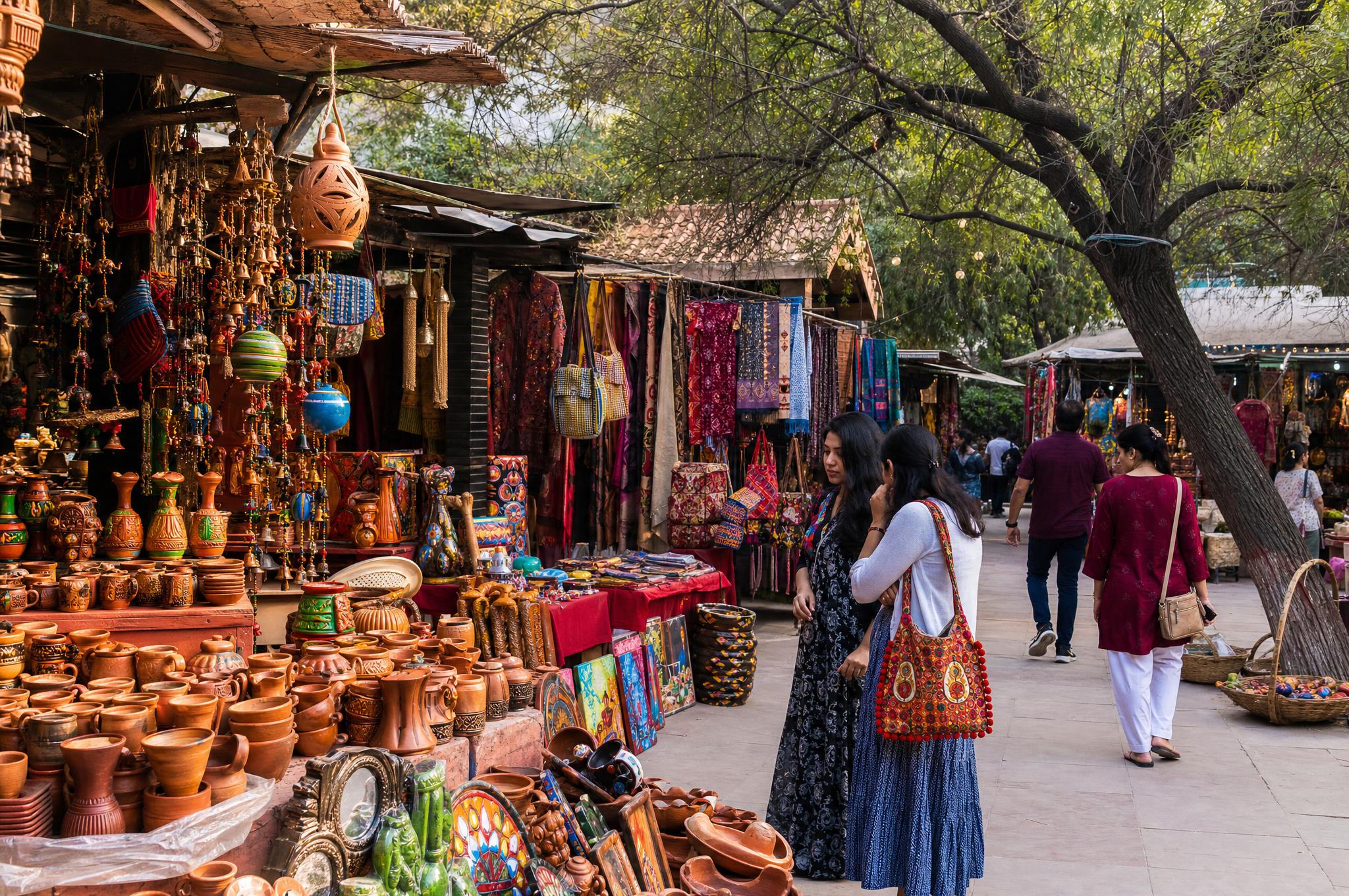 Dilli Haat market stalls