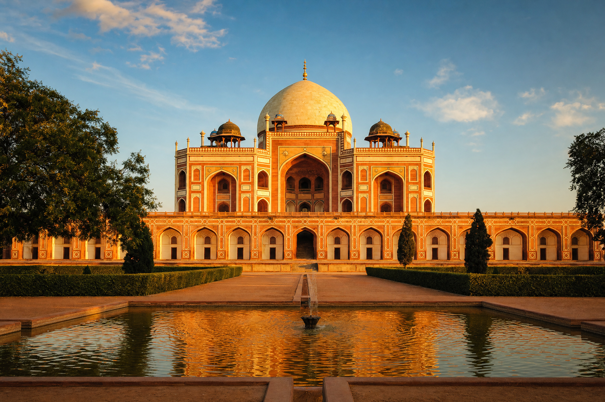 Humayun's Tomb at golden hour